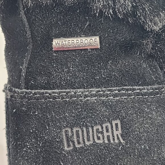 COUGAR Waterproof Suede Platform Faux Fur Winter Ankle Boots Black - Picture 8 of 9